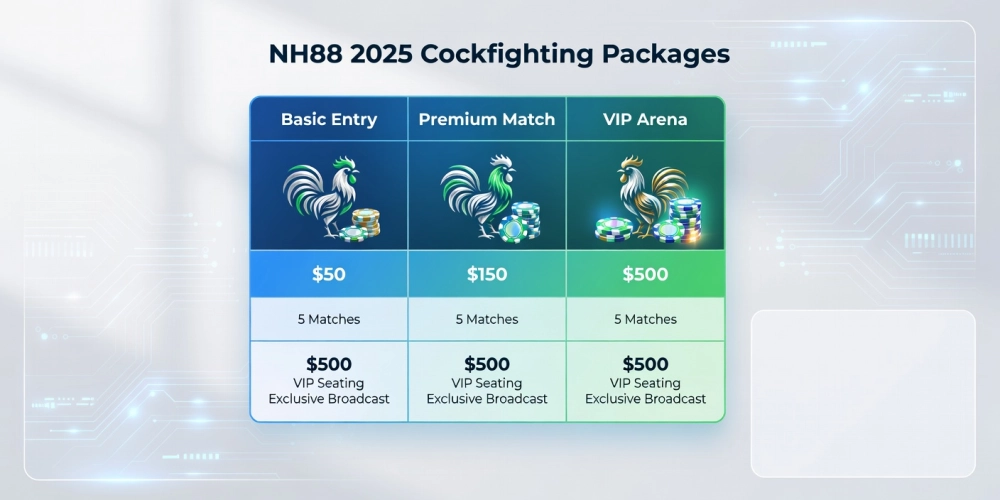 Hình ảnh bảng giá dịch vụ trực tiếp đá gà casino nh88 cập nhật năm 2025