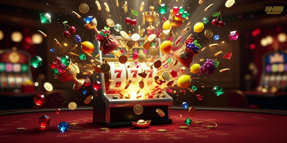 Hình ảnh jackpot nổ hũ vàng rực rỡ trong trò chơi NH88
