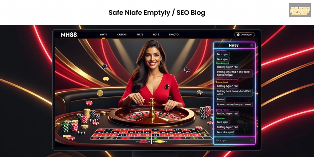 Minh họa giao diện live casino free nh88 với dealer thực tế và bàn chơi sôi động