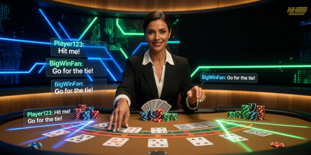 Hình ảnh bàn chơi live casino house nh88 từ Pragmatic Play với dealer hấp dẫn và hiệu ứng 3D