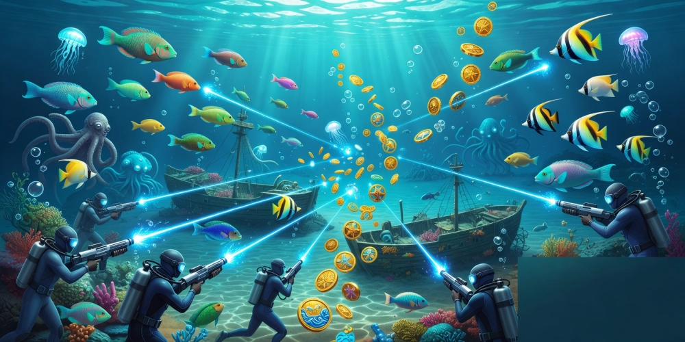 Trải nghiệm game Đại Dương Bắn Cá Nh88 với hình ảnh đại dương rộng lớn và cá đa dạng