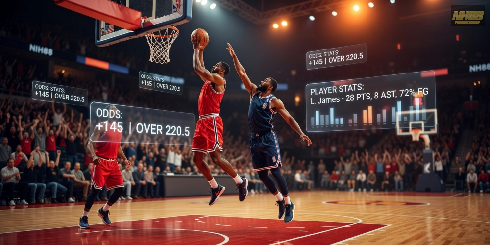 Hình ảnh minh họa cá cược bóng rổ NBA trên NH88 với giao diện sống động