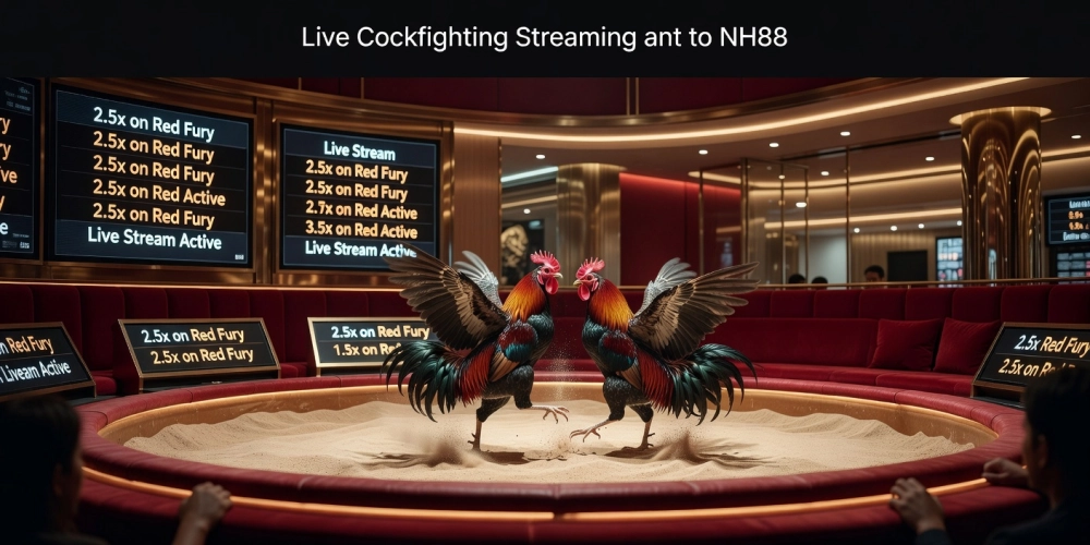 Minh họa khái niệm trực tiếp đá gà casino nh88 với hình ảnh trường gà hiện đại