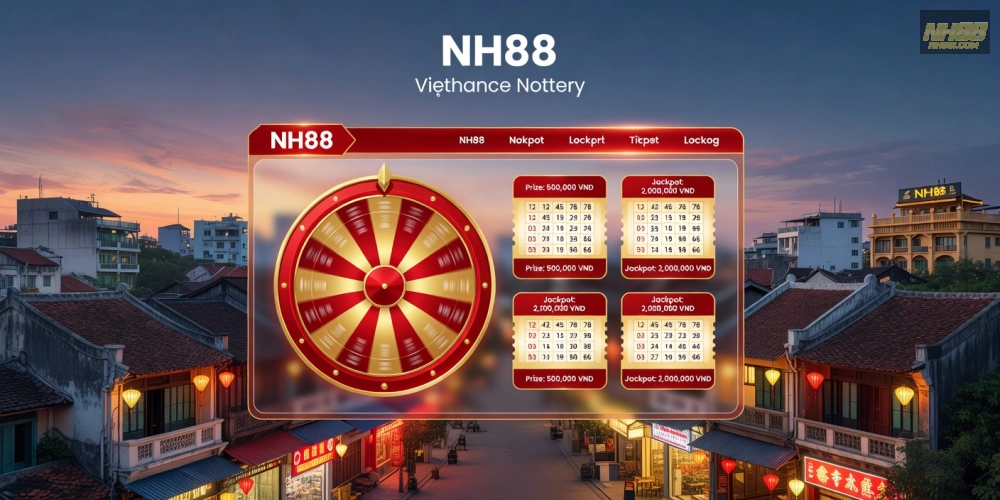 Hình minh họa khái niệm xổ số miền Bắc trên nền tảng NH88 với các yếu tố quay số trực tiếp
